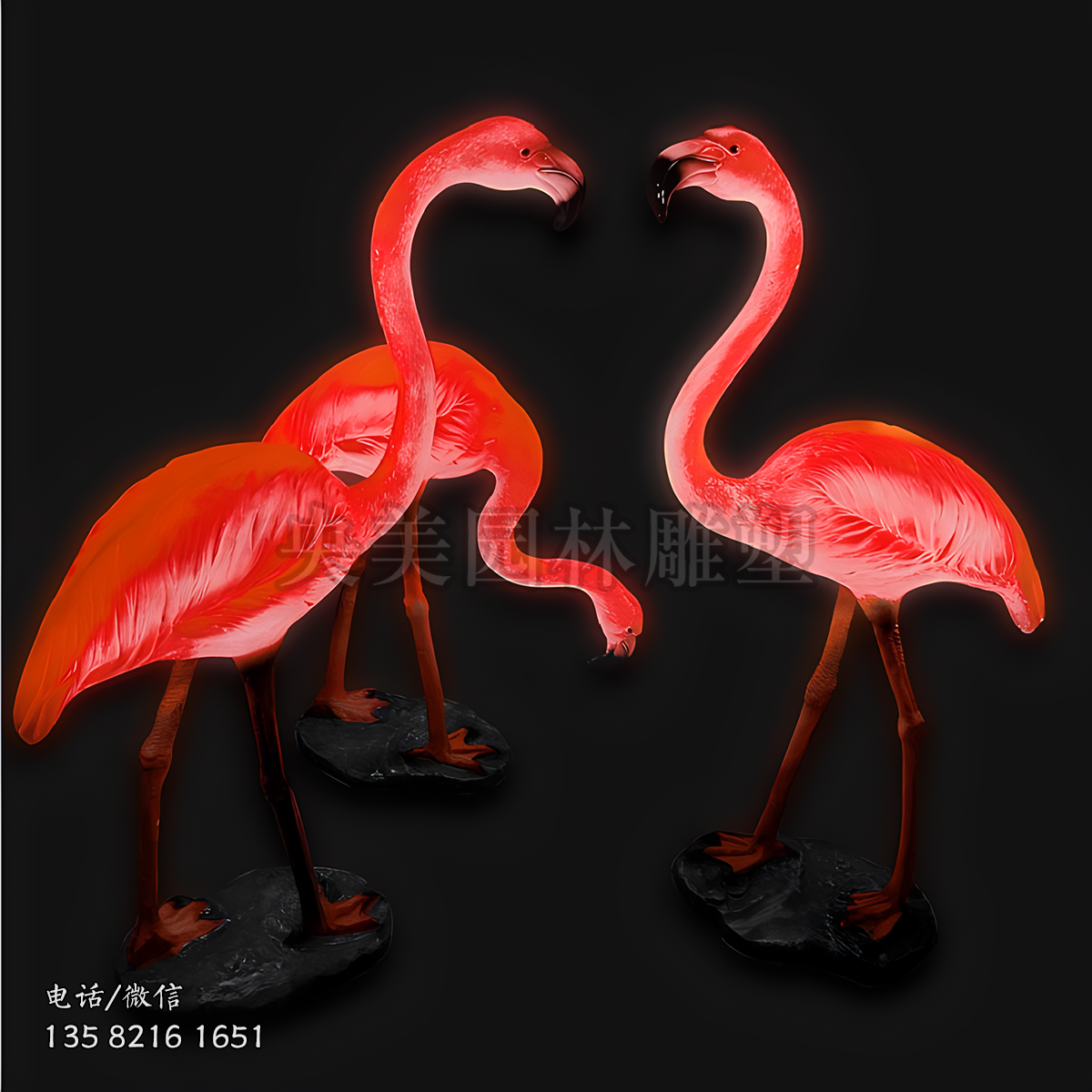 發光玻璃鋼火烈鳥雕塑