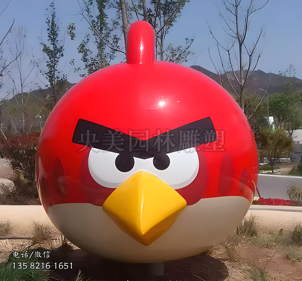 玻璃鋼憤怒的小鳥(niǎo)卡通雕塑