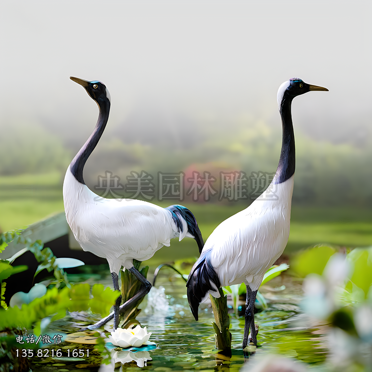 玻璃鋼仿真動物鶴雕塑