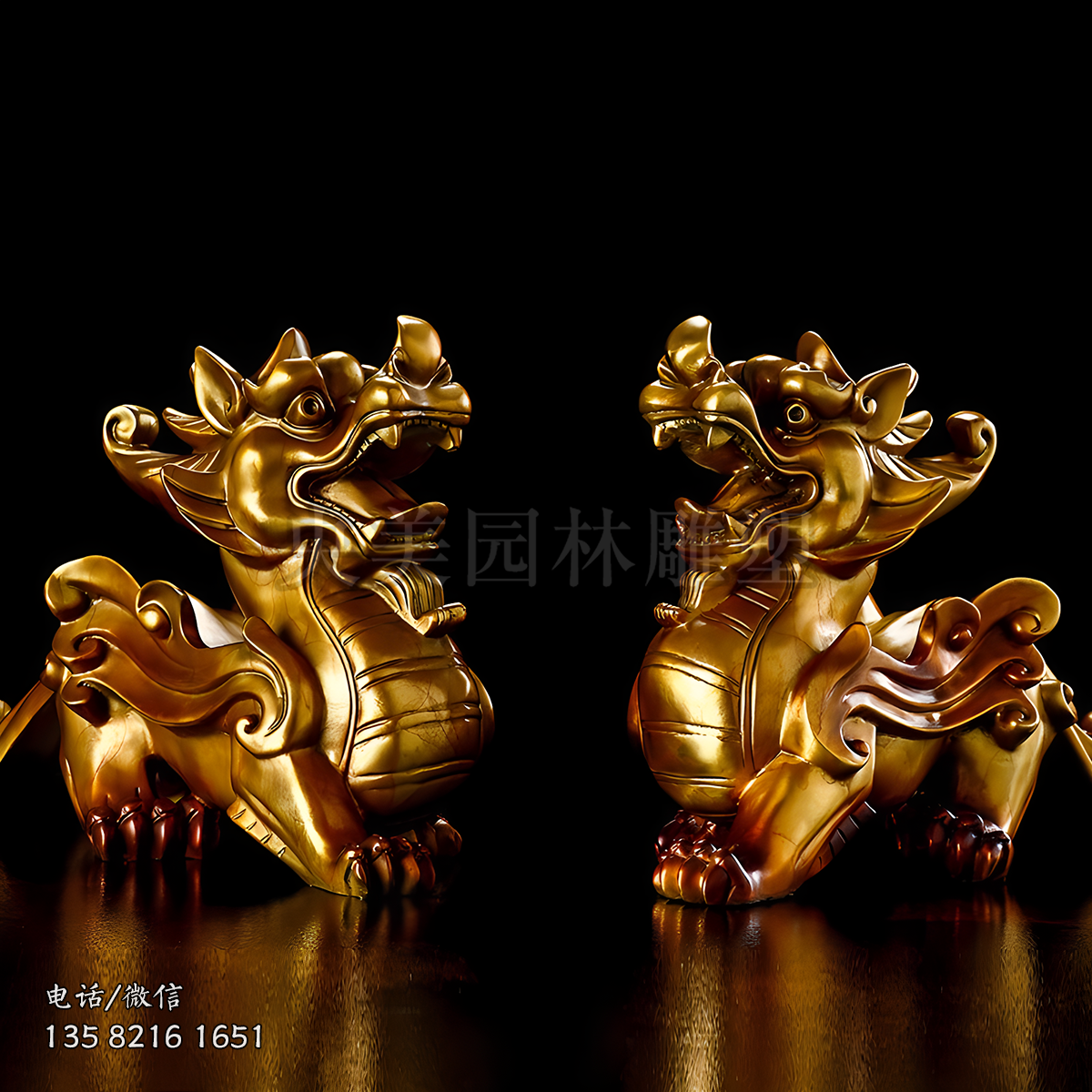 噴金貔貅銅雕風水擺件
