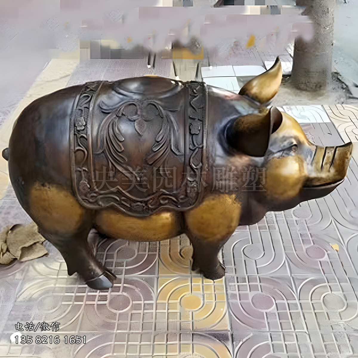 古銅豬雕塑