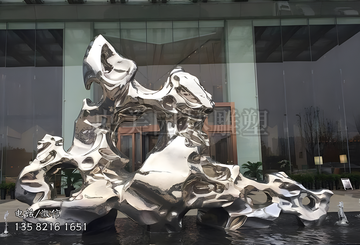 水景裝飾不銹鋼太湖石雕塑