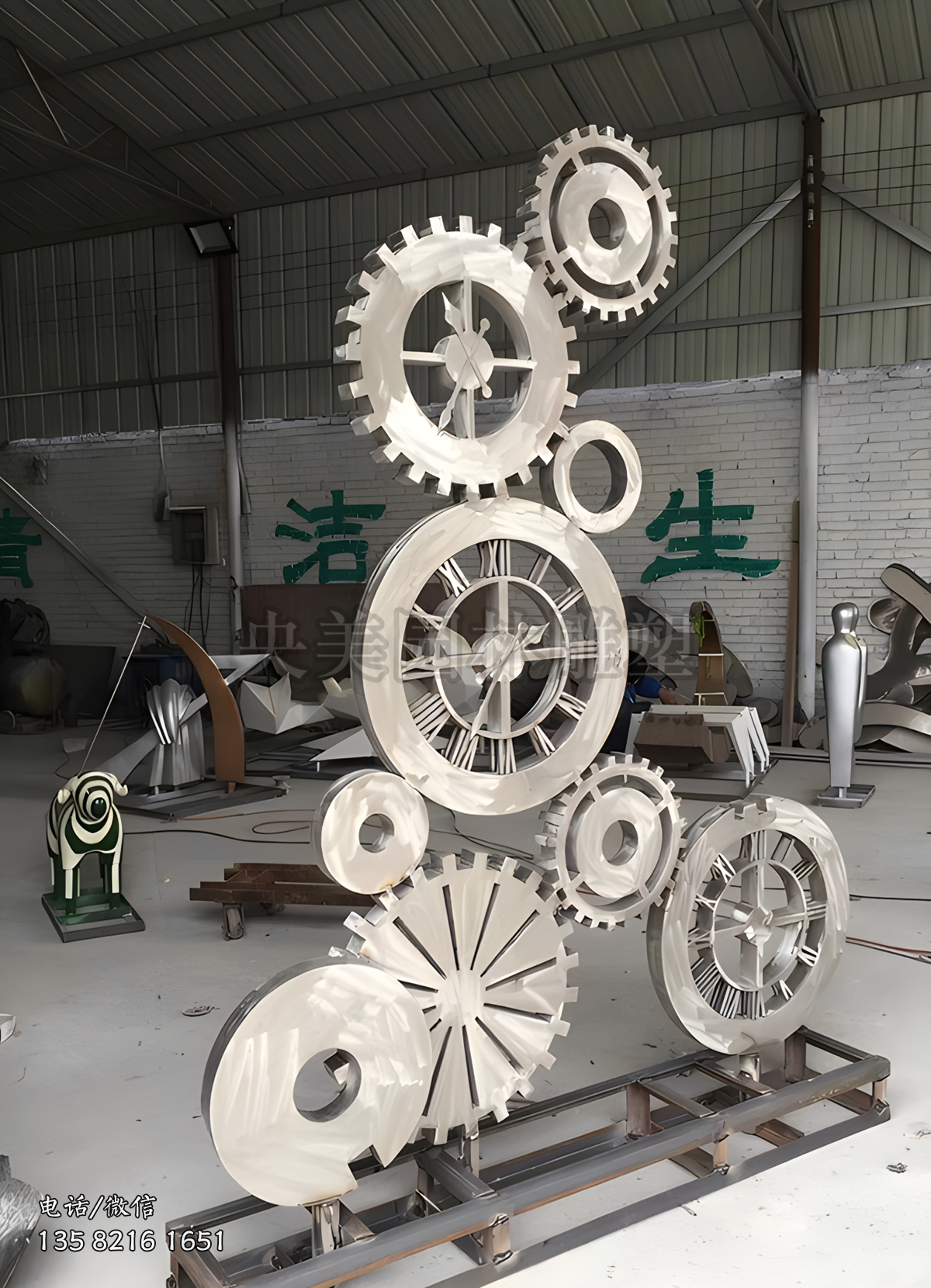不銹鋼景觀齒輪雕塑擺件