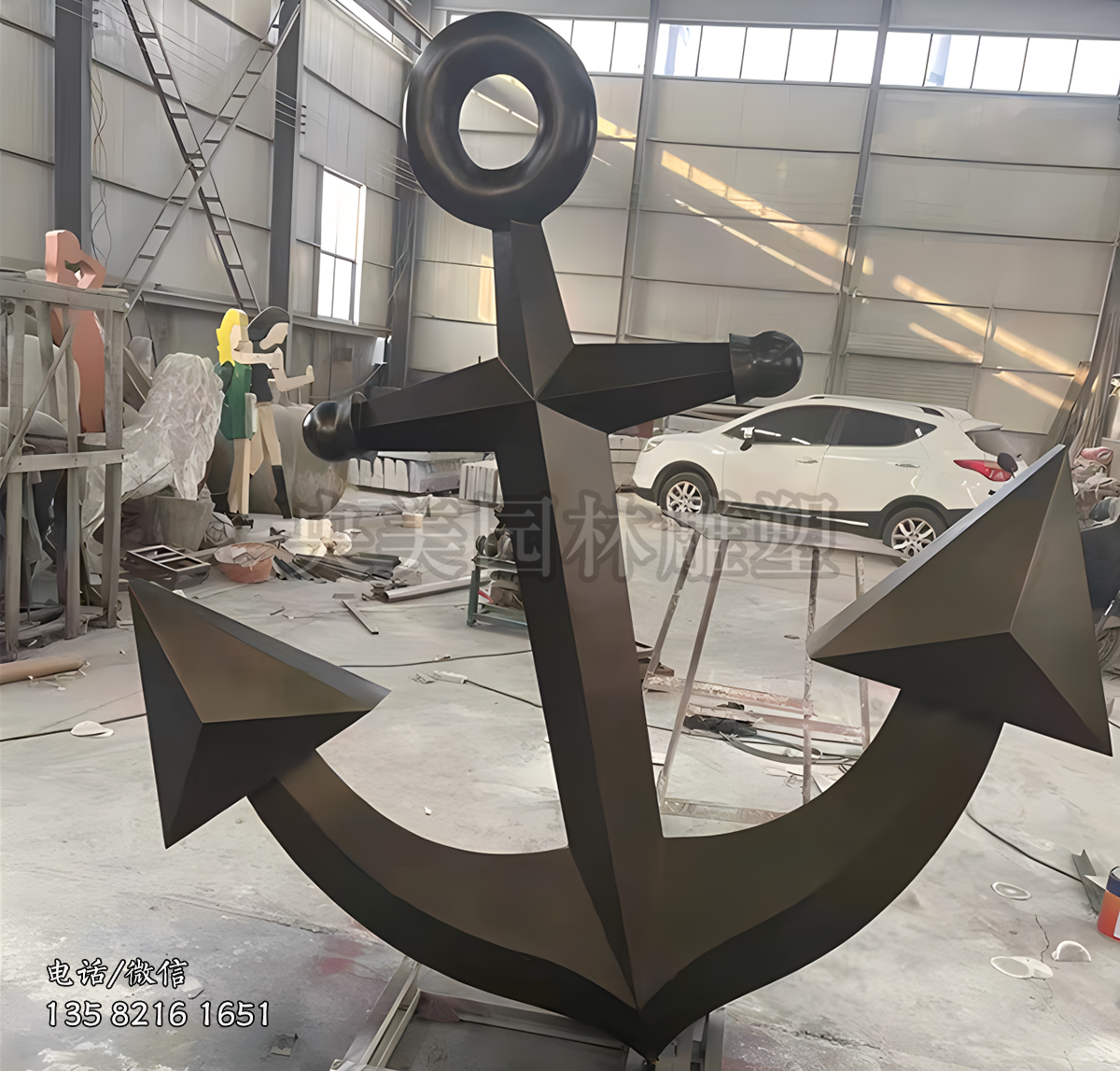 玻璃鋼仿真船錨造型雕塑