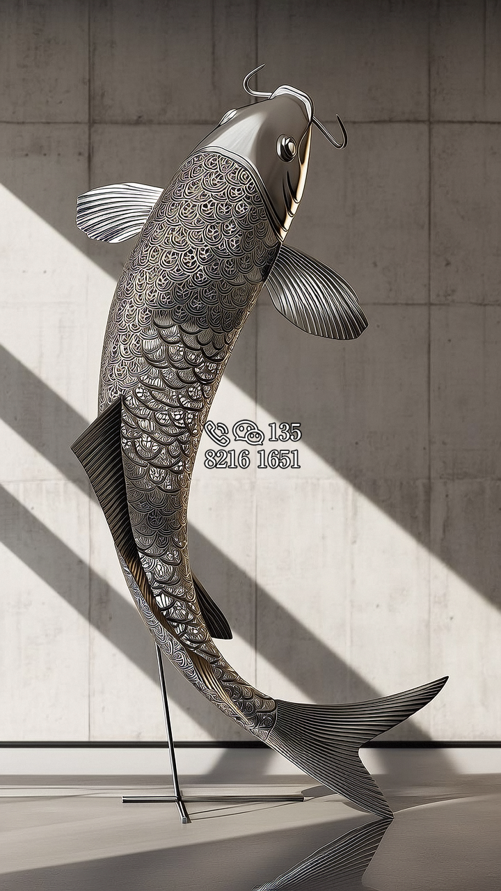 ~鯉魚不銹鋼雕塑