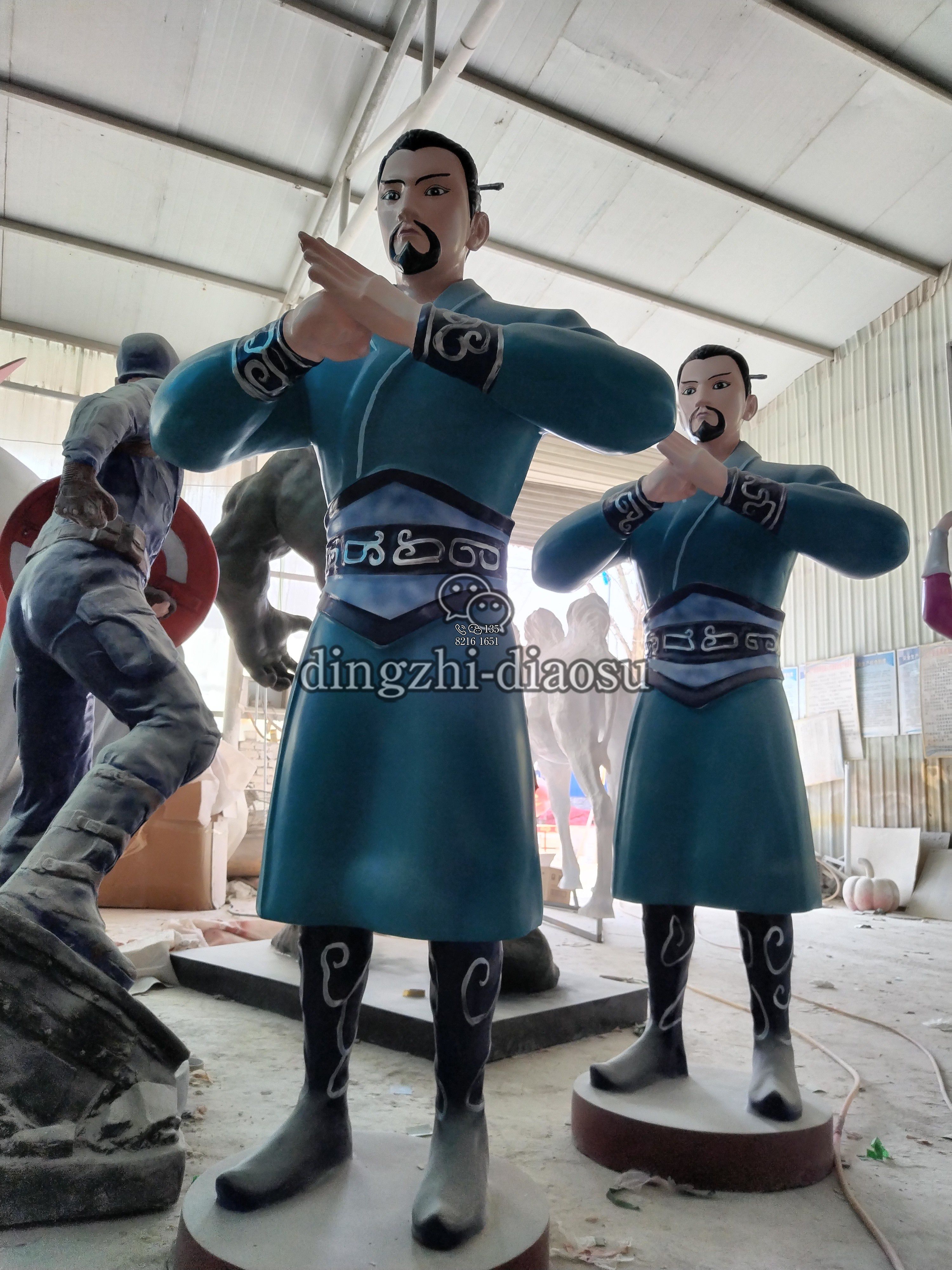 1.9米李靖玻璃鋼雕塑