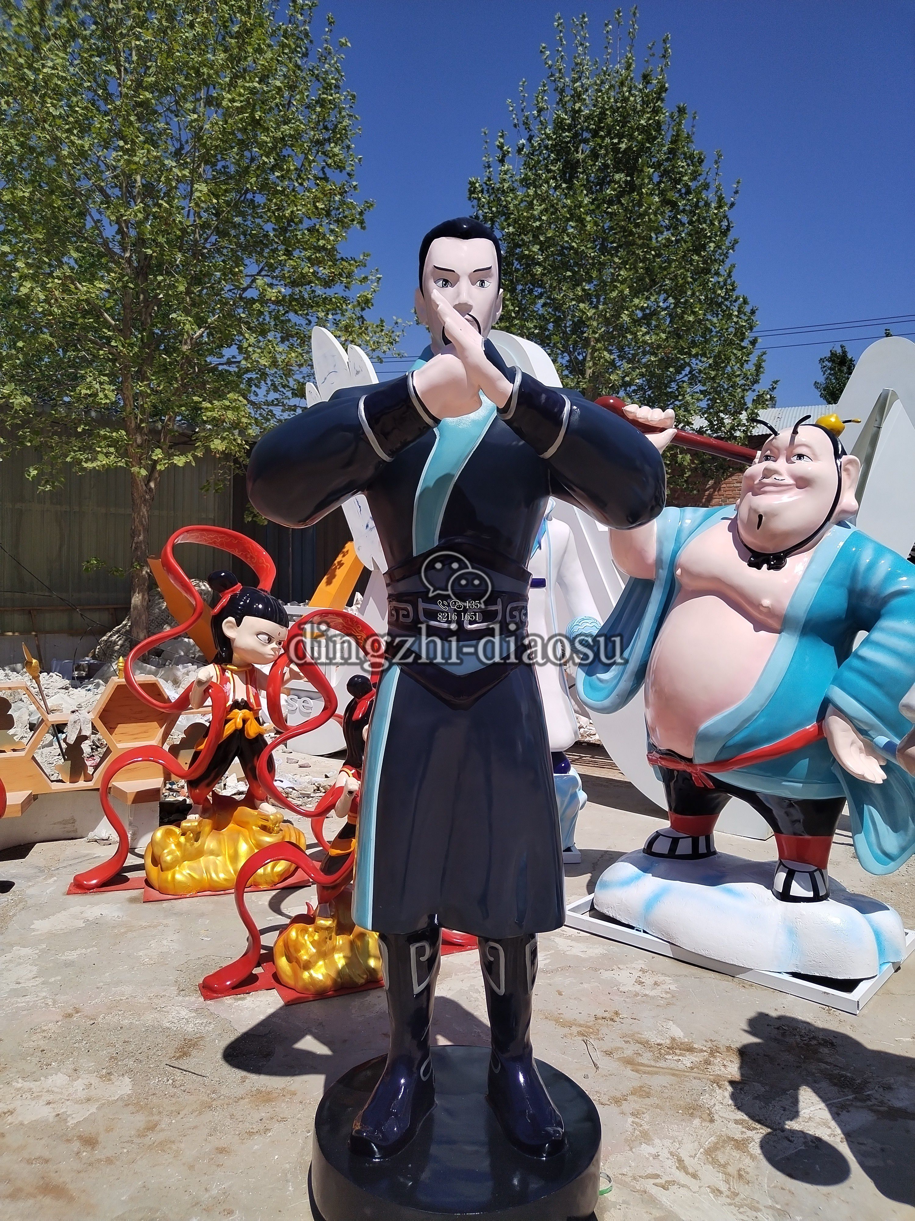 2.5米李靖玻璃鋼雕塑